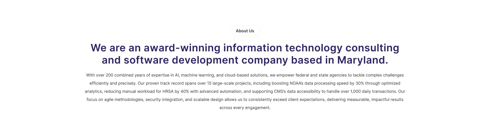 Global Alliant about section UI design with asymmetrical layout and optimized typography