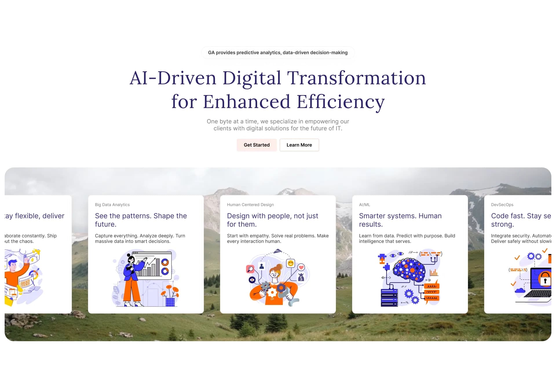 Global Alliant homepage hero section featuring high-contrast typography and clear call to action