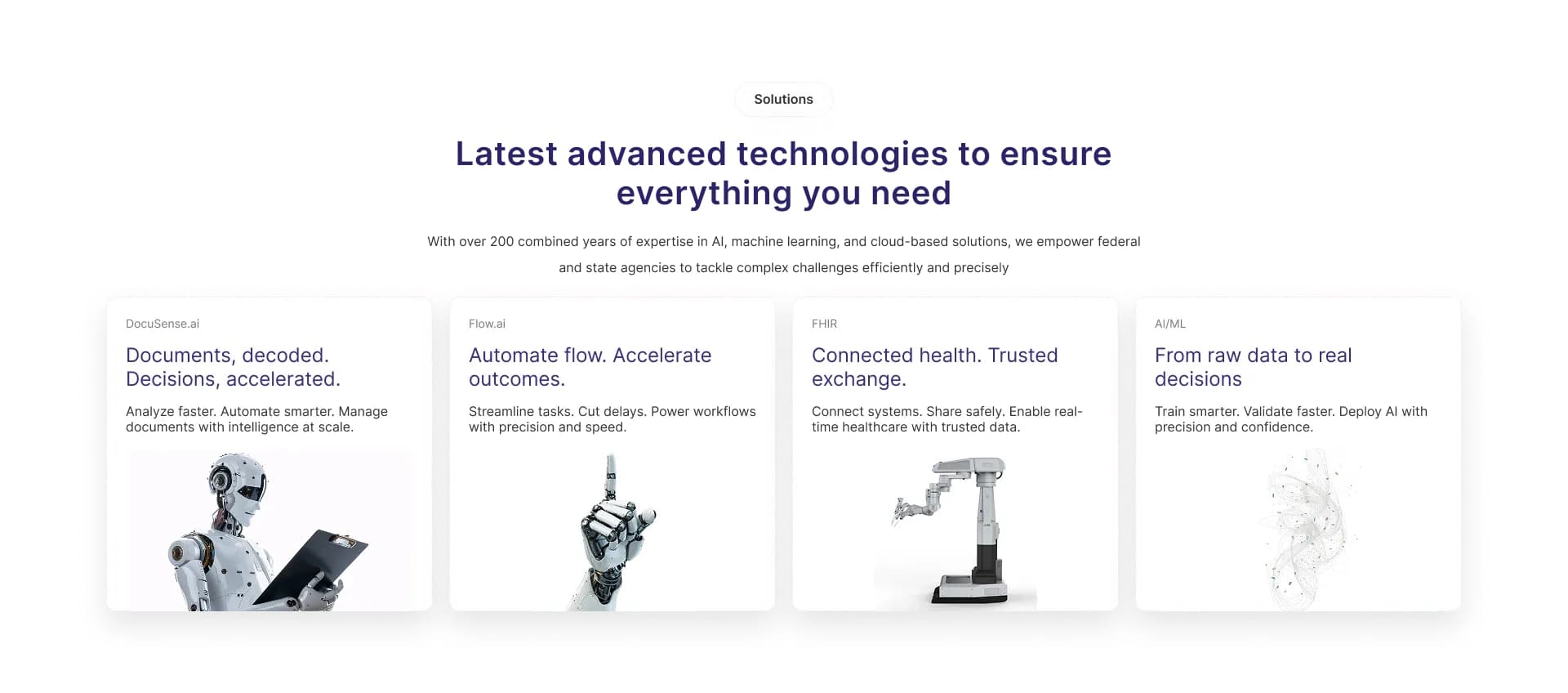 Global Alliant modular card-based services and solutions section for easy scanning