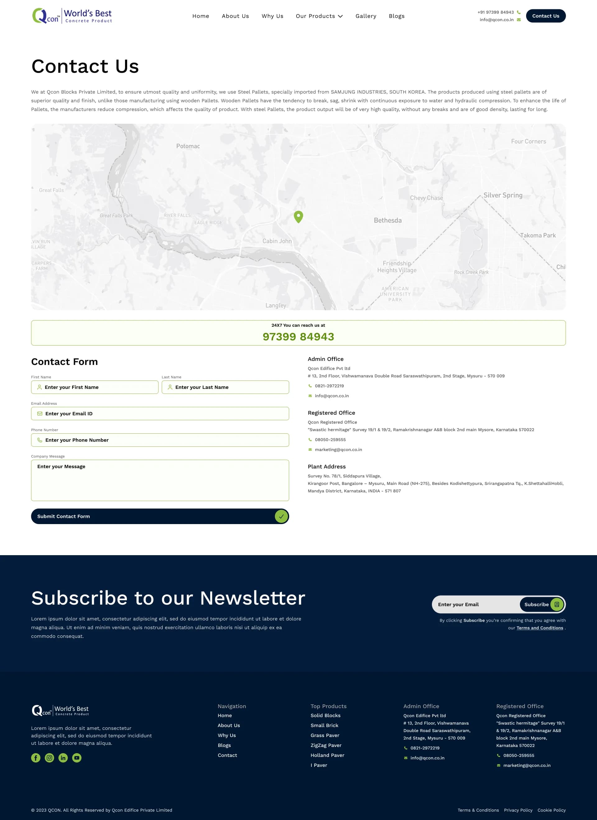QCon contact page UI focusing on frictionless inquiry forms