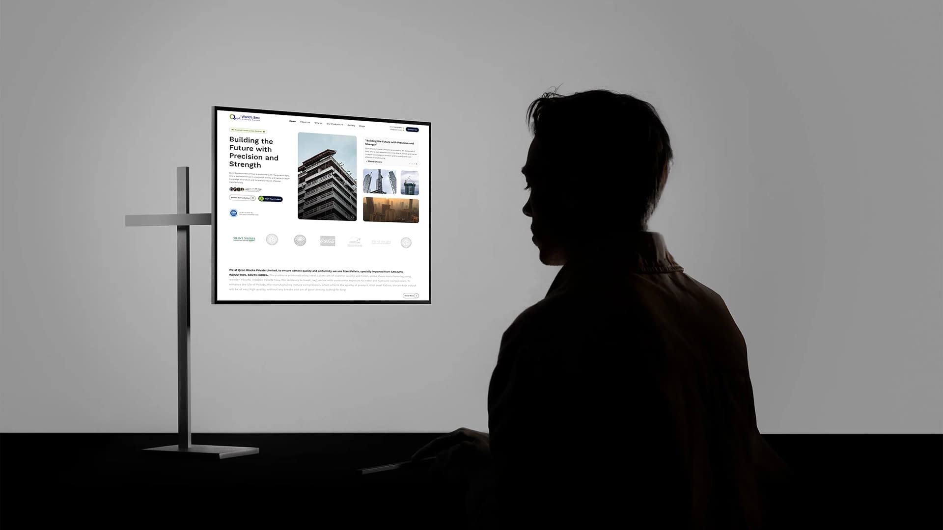 QCon corporate website design and branding overview