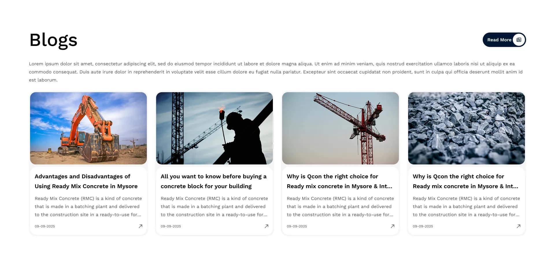 QCon company blog layout emphasizing thought leadership articles