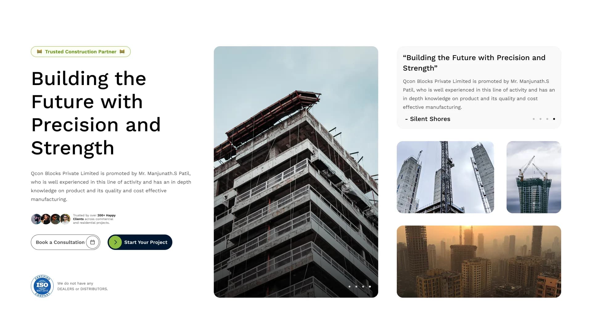 QCon homepage hero section featuring high-contrast typography and clear call to action