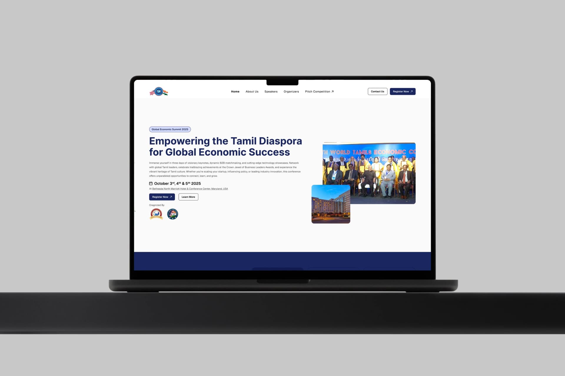 Tamil Economic Conference corporate website design and branding overview