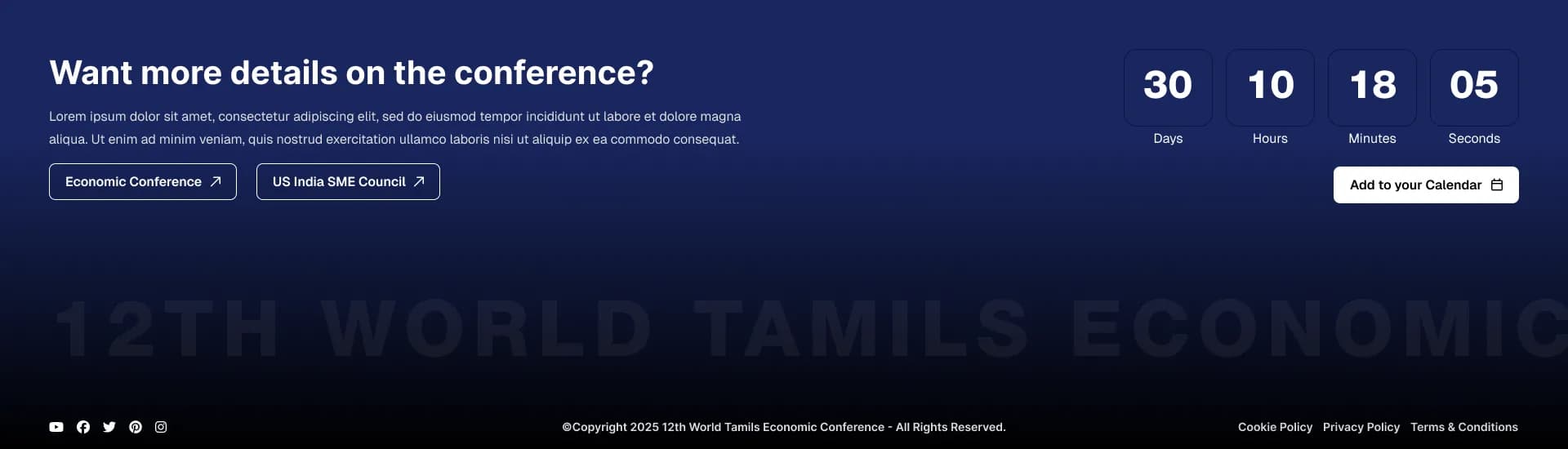 Tamil Economic Conference footer design
