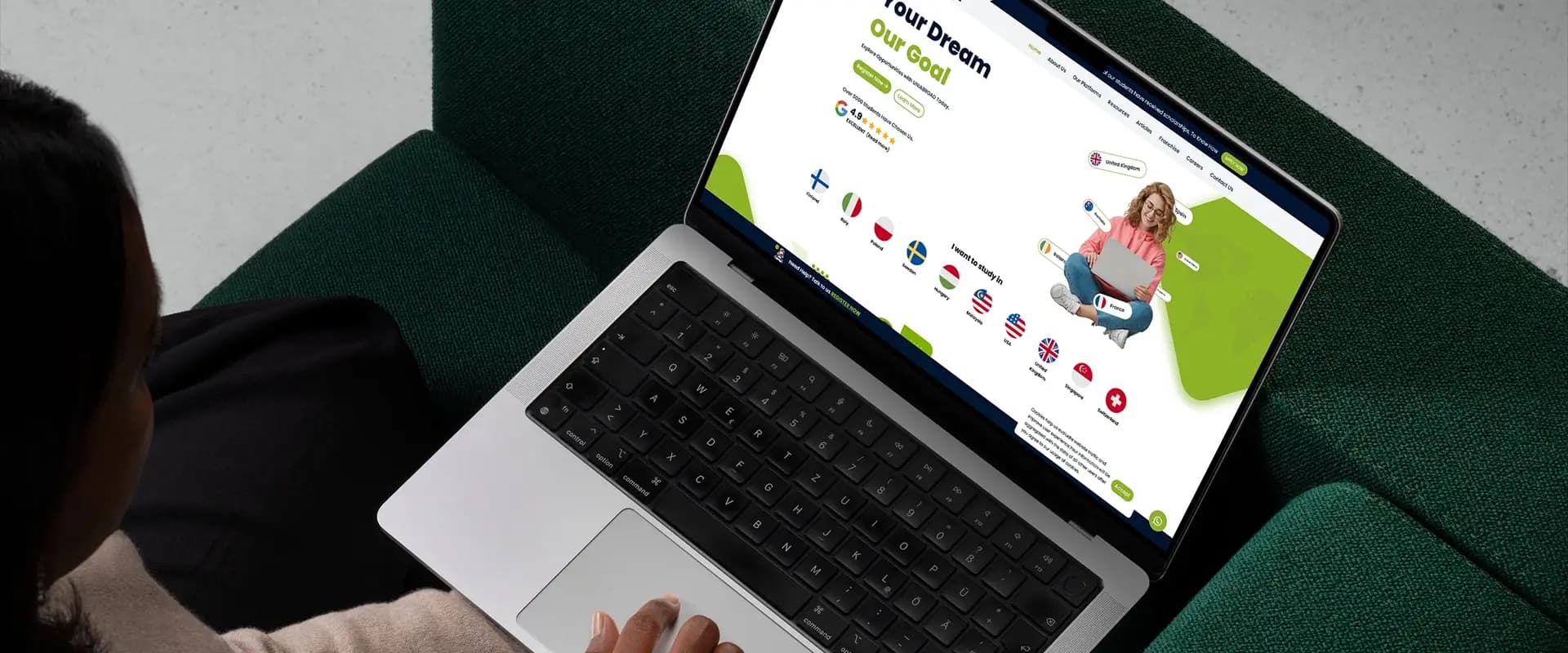 Uniabroad global ed-tech ecosystem platform overview and landing page design