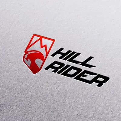 Hillrider biker influencer logo and brand identity