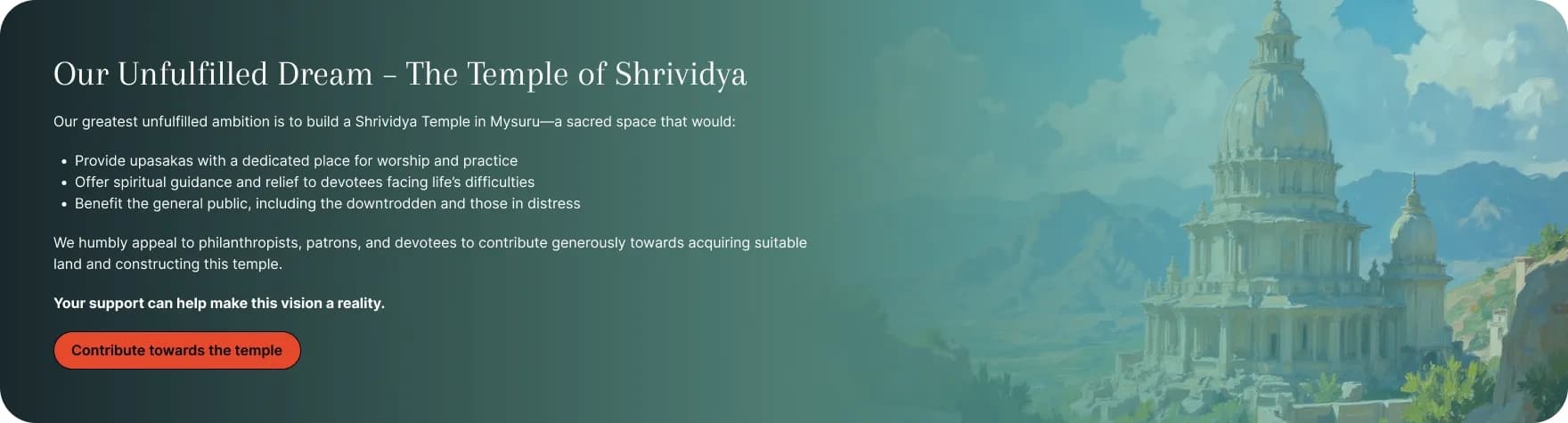 Trayinyas donation and contribution section for community support